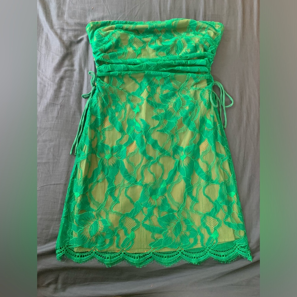 Vibrant Green Lace Dress
